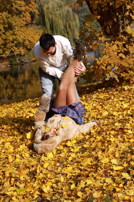 Blonde teen and her lover have sexual intercourse on a rug afore a wood stove 57017238