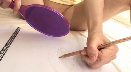 Cute Japanese girl Arisa Nakano holds a mirror while showing her hairless twat 69110653