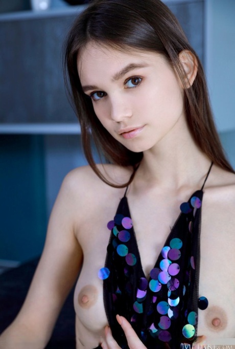 Young brunette beauty Anastasia Bella puts her skinny body on display 22708849