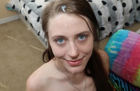 Teen girl bares her small boobs while giving a POV handjob 28681044