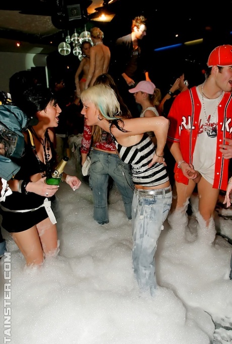 Adorable babes and horny guys are into hardcore foam sex party 14541657
